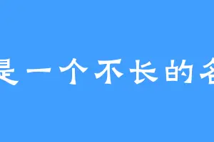 这是一个不长的名字
