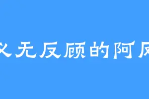 义无反顾的阿凤