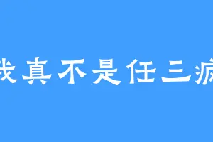我真不是任三疯