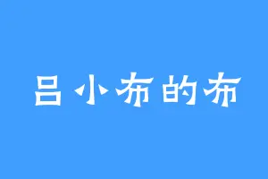 吕小布的布