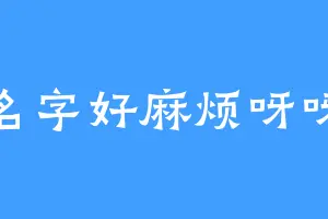 取名字好麻烦呀呀呀