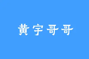 黄宇哥哥