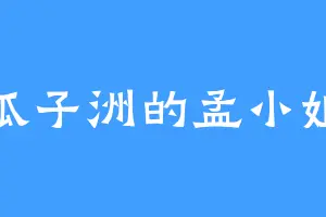 瓜子洲的孟小姐