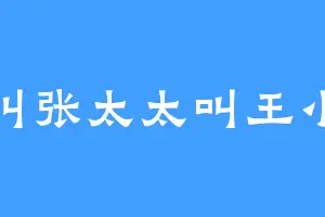 不叫张太太叫王小姐
