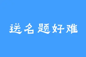 送名题好难