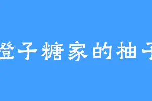 橙子糖家的柚子