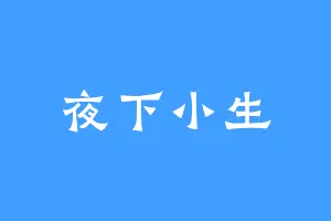 夜下小生