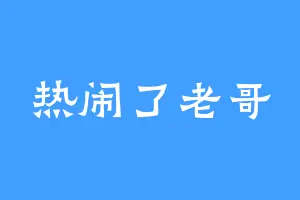 热闹了老哥