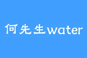 何先生water