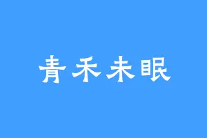 青禾未眠