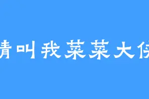 请叫我菜菜大侠