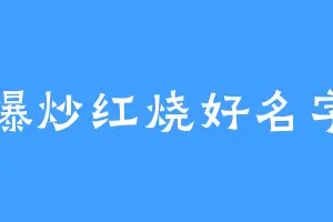 爆炒红烧好名字