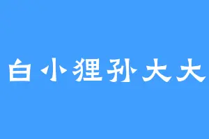 白小狸孙大大