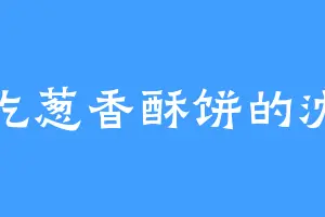 爱吃葱香酥饼的沈菁